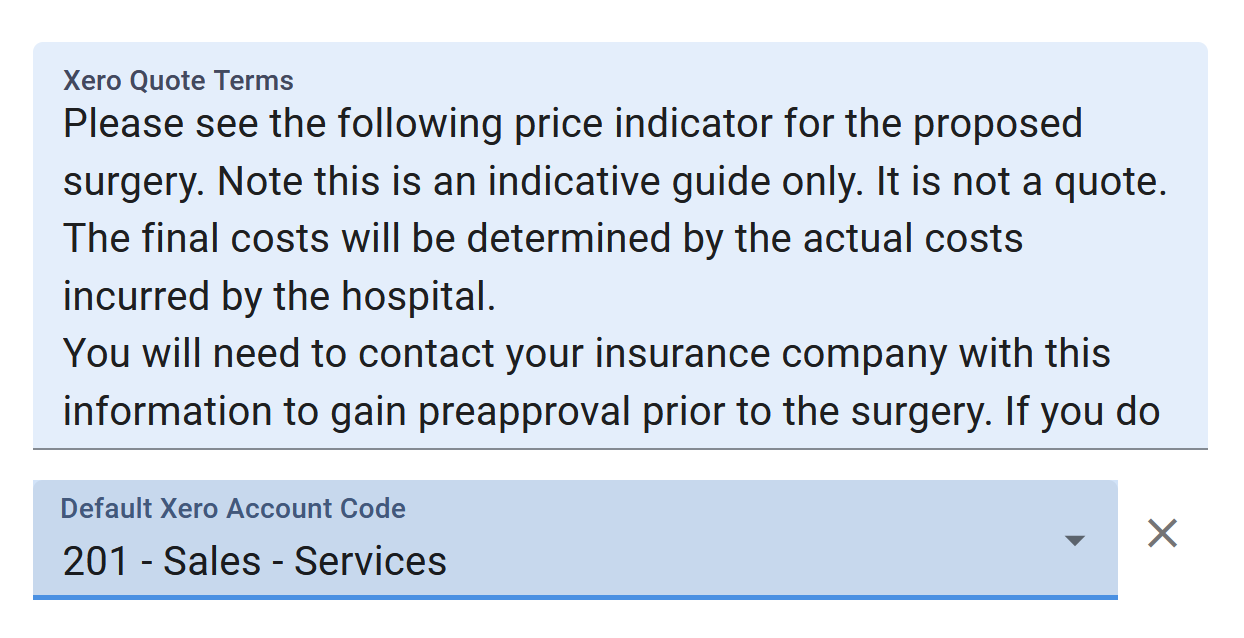 Xero Profile Settings