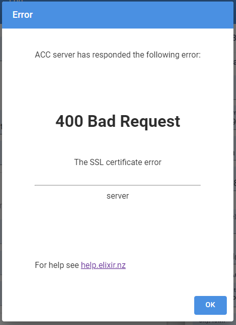 ACC 400 Bad Request