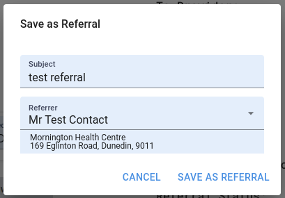 Save as Referral